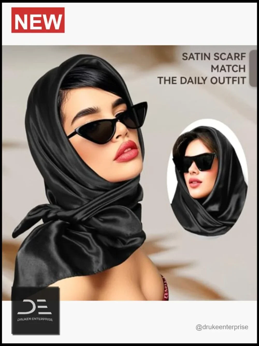 Satin Head Scarf for Women - 2 Pack 35